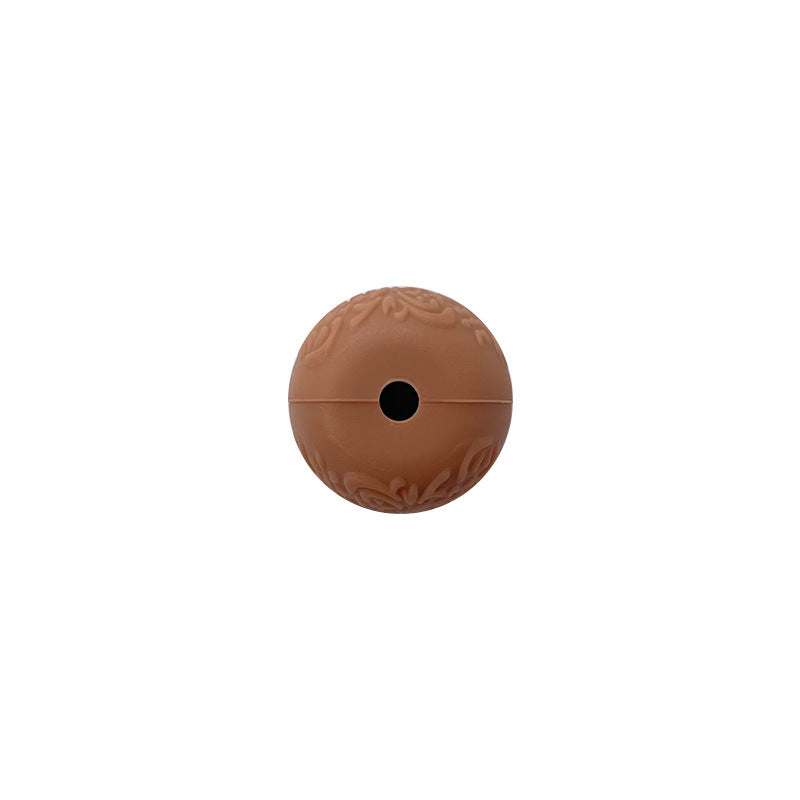 Wholesale 20pcs/pack Food grade silicone embossed pattern abacus beads